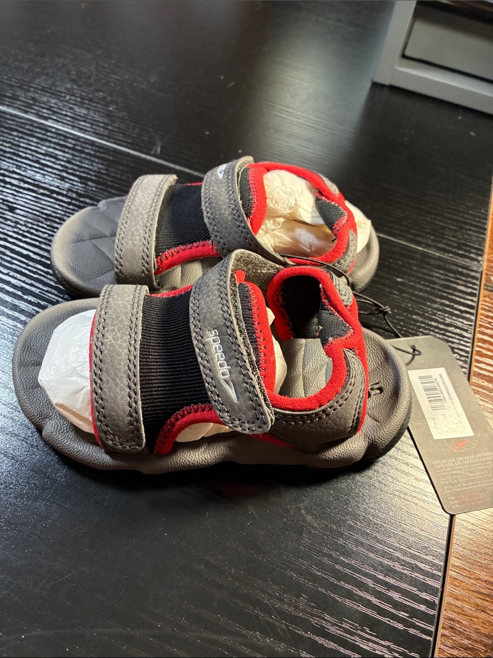 Speedo Kids Gray and Red Water Shoes